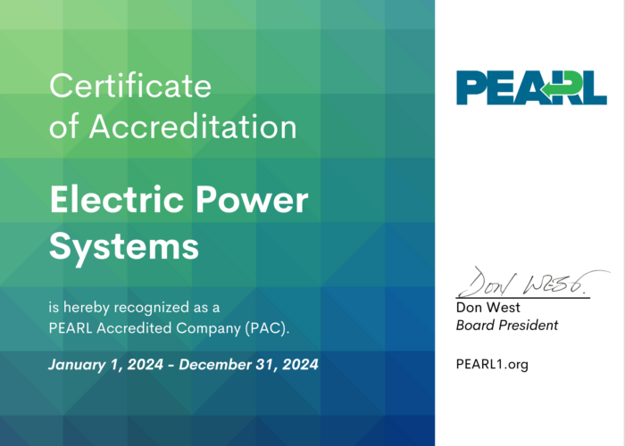 PEARL Accredited Company Certificate